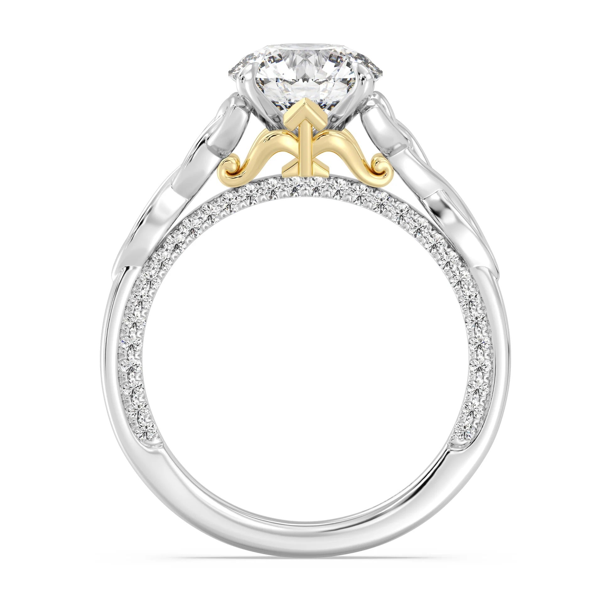 Enchanted Star Diamond And Gold Merida Celtic Hidden Pavé Engagement Ring