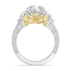 Enchanted Star Diamond And Gold Disney Princess Rapunzel Vintage Round Three Stone Engagement Ring