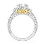 Enchanted Star Diamond And Gold Disney Princess Rapunzel Vintage Oval Three Stone Engagement Ring