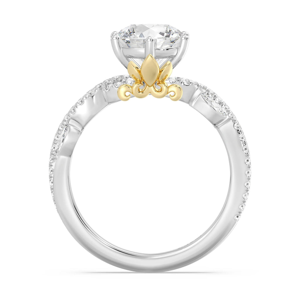 Enchanted Star Diamond And Gold Disney Princess Rapunzel Pavé Vine Engagement Ring