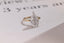Solid Gold Two Tone Pear Moissanite Engagement Ring, Hidden Halo Promise Ring