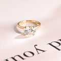 Solid Gold East-West Solitaire Oval Cut Moissanite Engagement Ring, Promise Ring