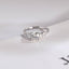Three Stone Round Moissanite Engagement Ring, Solid Gold Dainty Anniversary Ring