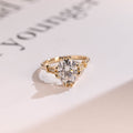 Solid Gold Oval Moissanite Engagement Ring, Filigree Wedding Ring