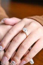 Solid Gold East-West Solitaire Oval Cut Moissanite Engagement Ring, Promise Ring