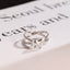 Solid Gold Trillion Cut Moissanite Engagement Ring, Double Band Open Shank Twisted Ring