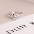 Solid Gold Round Moissanite Engagement Ring, Promise Ring for Her