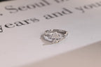 Solid Gold Pear Moissanite Engagement Ring, Twisted Band Half Eternity Bridal Ring