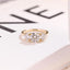 Solid Gold Three Stone Round Cut Moissanite Engagement Ring