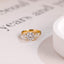 Solid Gold 3mm Width Three Stone Round Cut Moissanite Engagement Ring with Pear Accent