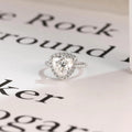 Solid Gold Trillion Cut Moissanite Engagement Ring, Halo Triangle Wedding Ring