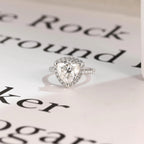 Solid Gold Trillion Cut Moissanite Engagement Ring, Halo Triangle Wedding Ring