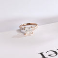 Solid Gold Princess Cut Moissanite Engagement Ring, Anniversary Gift for Her