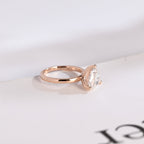 Solid Gold Minimalist Trillion Cut Moissanite Engagement Ring, Proposal Ring