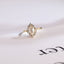 Solid Gold Marquise Cut Halo Moissanite Engagement Ring, Bridal Ring for Women