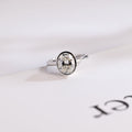 Solid Gold Oval Cut Crushed Ice Moissanite Engagement Ring with Bezel