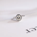 Solid Gold Oval Cut Crushed Ice Moissanite Engagement Ring with Bezel
