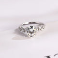Solid Gold Oval Cut Moissanite Engagement Ring with Hidden Halo
