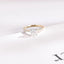 Solid Gold Two Tone Princess Cut Moissanite Engagement Ring, Anniversary Gift for Her