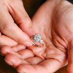 Solid Gold Oval Cut Moissanite Engagement Ring, Wedding Ring
