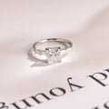 Solid Gold Princess Cut Moissanite Engagement Ring, Dainty Promise Ring