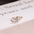 Solid Gold Oval Moissanite Engagement Ring, Bypss Proposal Ring
