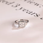 Solid Gold Princess Cut Moissanite Engagement Ring, Promise Ring
