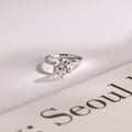 Solid Gold Half Eternity Round Moissanite Engagement Ring, Anniversary Gift for Wife