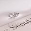 Solid Gold Half Eternity Round Moissanite Engagement Ring, Anniversary Gift for Wife