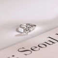 Solid Gold Half Eternity Round Moissanite Engagement Ring, Anniversary Gift for Wife