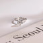 Solid Gold Half Eternity Round Moissanite Engagement Ring, Anniversary Gift for Wife