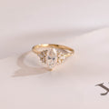 Solid Gold Marquise Moissanite Engagement Ring with Accent Stones
