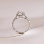 Solid Gold Oval Moissanite Engagement Ring with Ruby & Emerald (Copy)