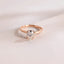 Solid Gold Double Prongs Oval Moissanite Engagement Ring, Promise Ring