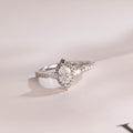 Solid Gold Halo Crushed Ice Oval Moissanite Engagement Ring, Half Eternity Proposal Ring