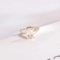 Solid Gold Minimalist Pear Moissanite Engagement Ring