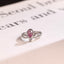 Solid Gold Pear Cut Purple Lab Grown Sapphire Engagement Ring, Split Shank Promise Ring
