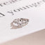 Solid Gold Oval Cut Moissanite Engagement Ring, Dainty Leaf Ring