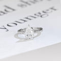 Solid Gold Pear Moissanite Engagement Ring with Hidden Halo