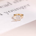 Solid Gold Princess Moissanite Engagement Ring, 3mm Wide Band Bridal Ring