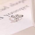 Solid Gold Oval Moissanite Engagement Ring, Half Eternity Promise Ring