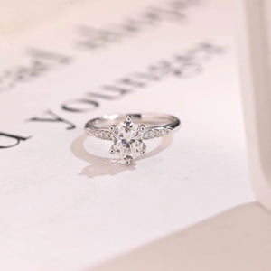 Solid Gold Oval Moissanite Engagement Ring, Half Eternity Promise Ring