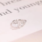 Solid Gold Leaf Ring, Marquise Moissanite Engagement Ring, Proposal Ring