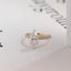 Solid Gold Marquise Marquise Moissanite Ring, Cathedral Half Eternity Ring
