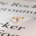 Solid Gold Tulip Floral Marquise Moissanite Engagement Ring