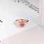 Solid Gold Oval Cut Pink Moissanite Sapphire Engagement Ring, Three Stone Ring