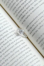 Solid Gold Round Cut Moissanite Engagement Ring, Twisted Band Ring