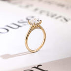 Solid Gold Princess Cut Moissanite Engagement Ring, Promise Ring