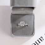 Solid Gold Oval Cut Crushed Ice Moissanite Engagement Ring with Bezel