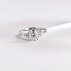 Solid Gold Oval Cut Cluster Moissanite Engagement Ring, Promise Ring